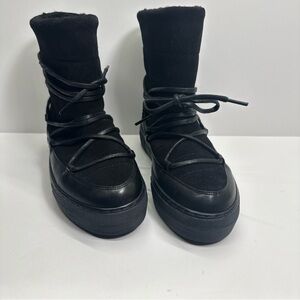 & Other Stories Black Lace-Up Women's Boots snow size 8